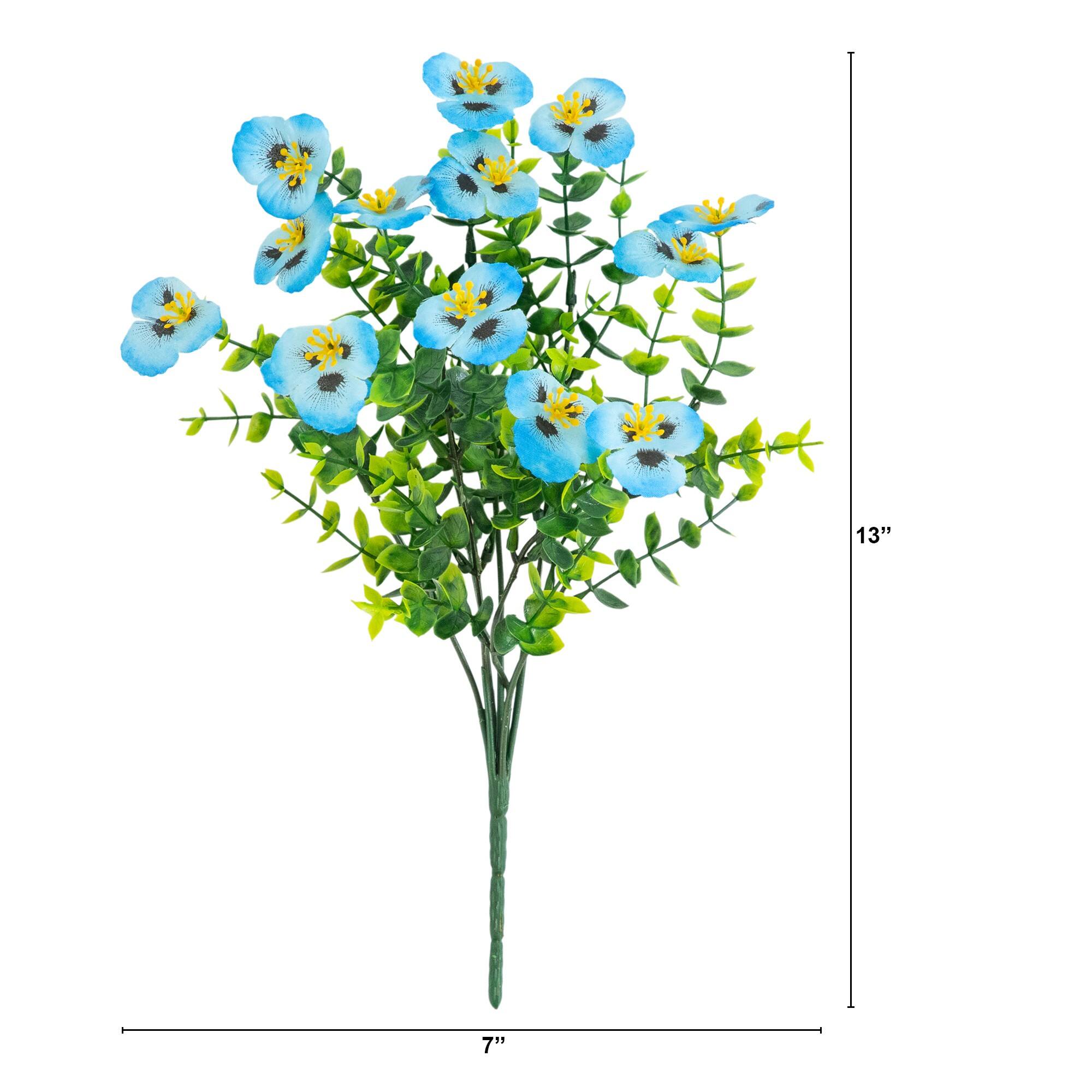 13" UV Resistant Artificial Pansy Bushes